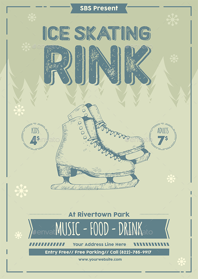 Ice Skating Rink Flyer Template, Print Templates GraphicRiver